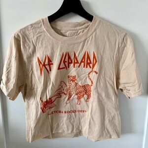 Nasty Gal Def Leppard Cropped Tshirt